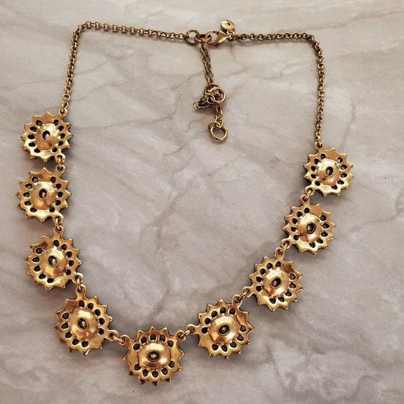 ✨ J.Crew Rhinestones Crystals Cluster Wedding Bridal Antique Statement Necklace - Picture 10 of 16